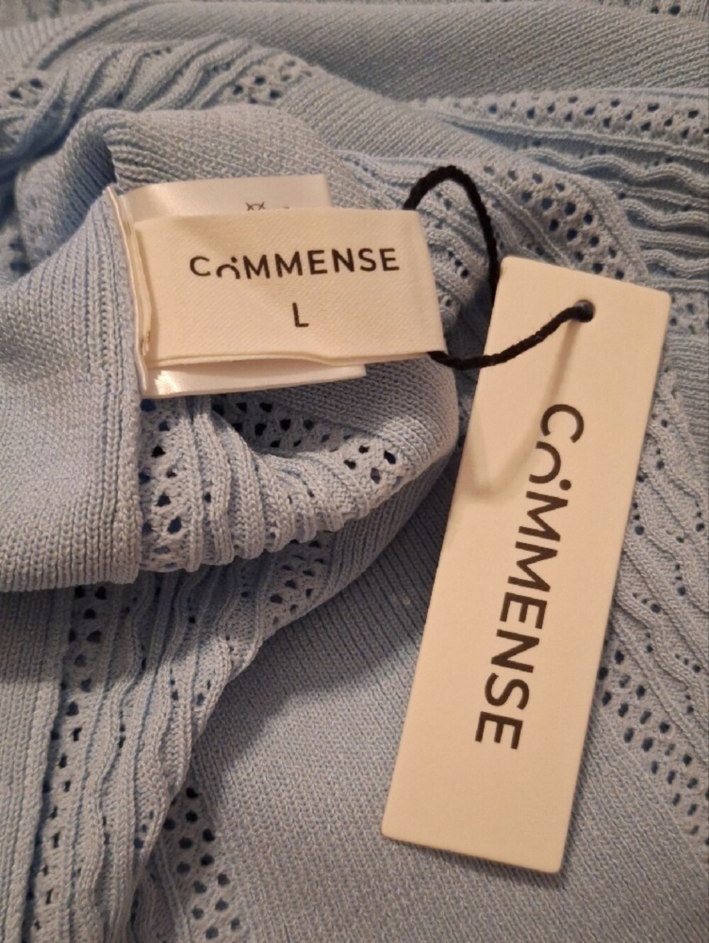 Commense Light Blue Button-Down Knit Midi Dress - Picture 7 of 8